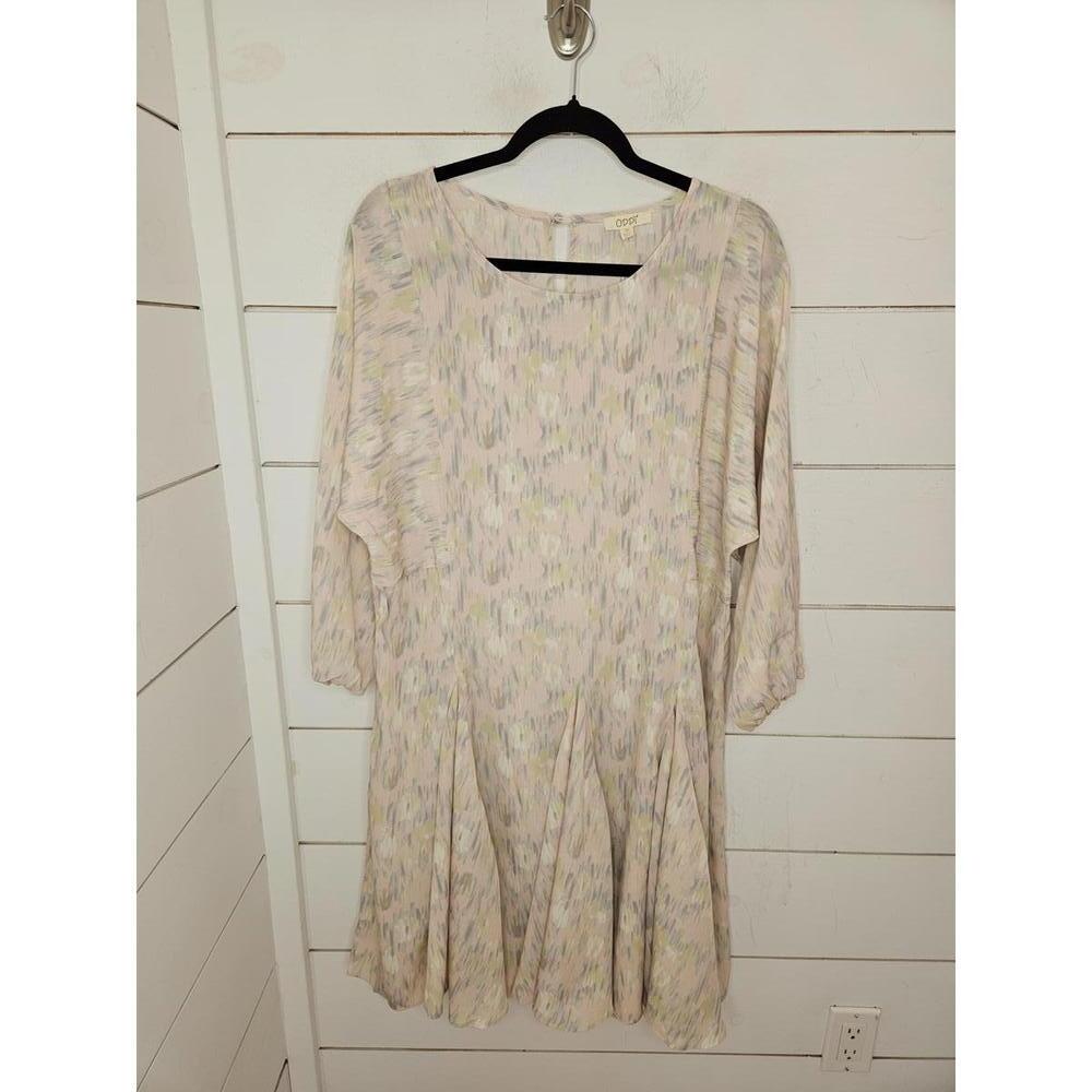 NWT Boutique Oddy 1XL pink & grey flowy dress
